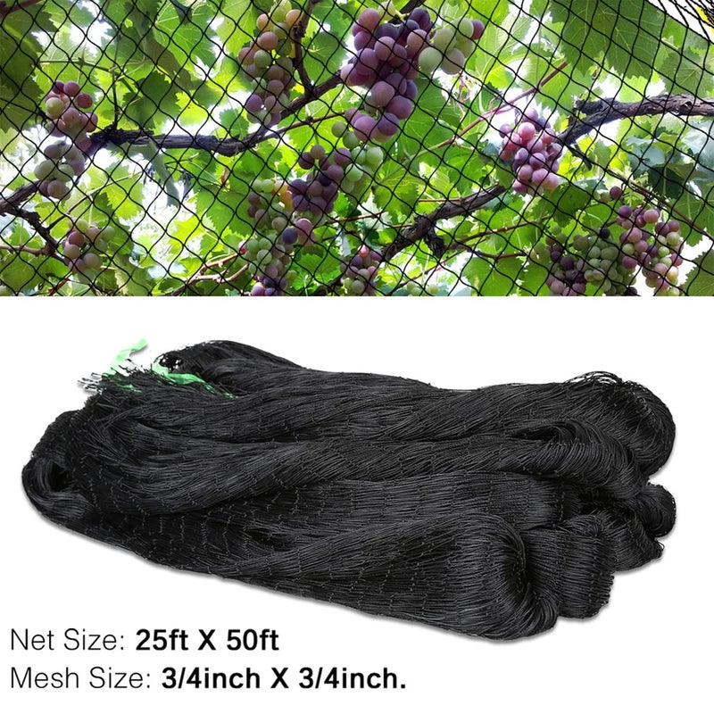 OGORI 25' x 50' Bird Netting Heavy Duty Nylon 3/4" Mesh Garden Netting Protect Fruit Trees, Plants and Vegetables - Image 2